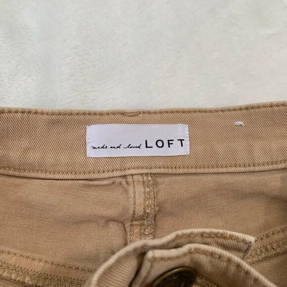 LOFT beige high waist skinny ankle cotton stretch‎ casual pants - Picture 7 of 12
